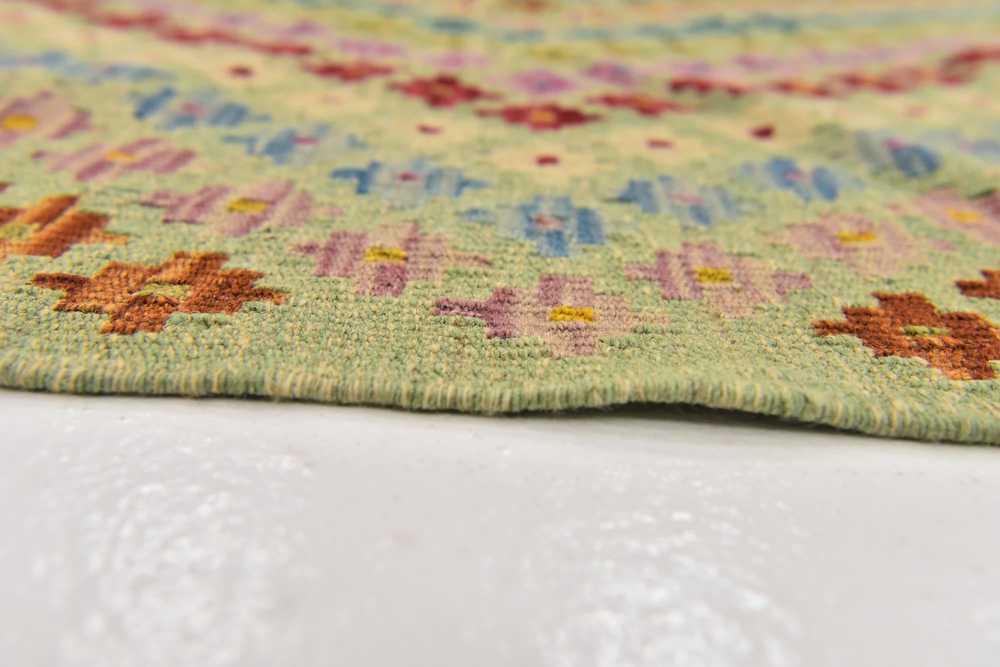 5' 10 x 7' 8 Hand Woven Kilim Modern Wool Rug