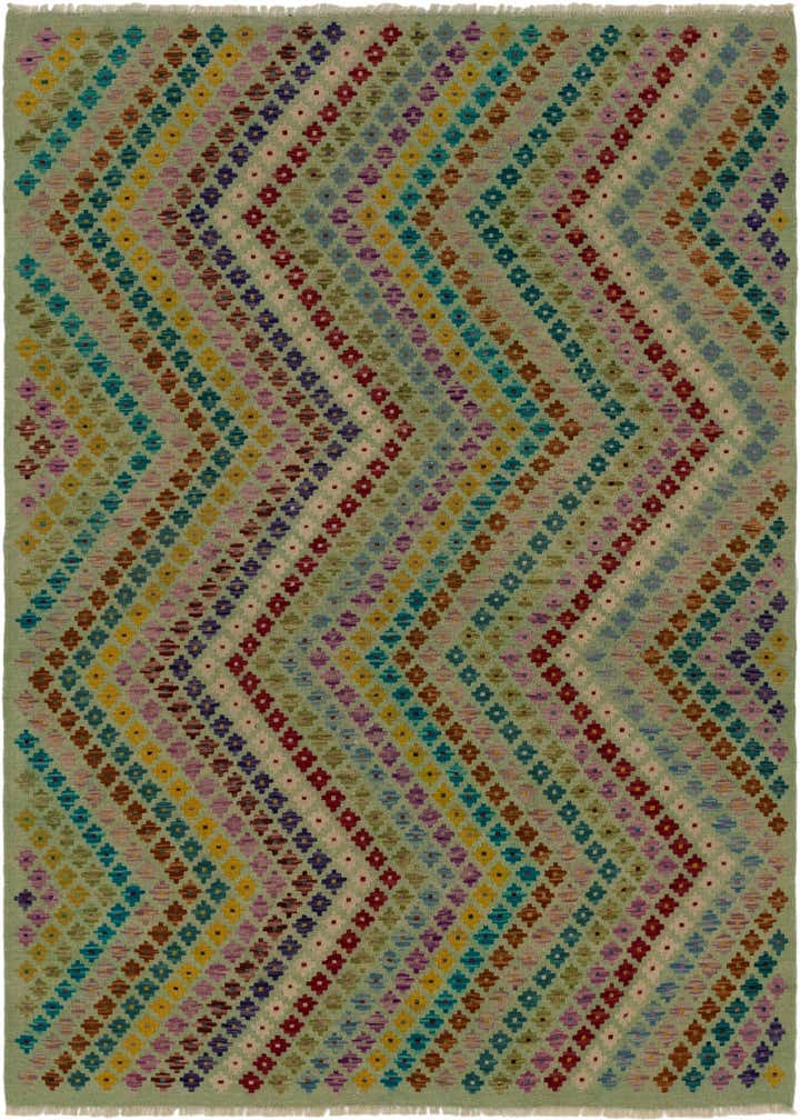 5' 10 x 7' 8 Hand Woven Kilim Modern Wool Rug