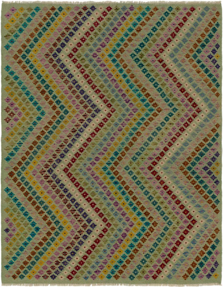 Detail image of 5' 10 x 7' 8 Hand Woven Kilim Modern Wool Rug
