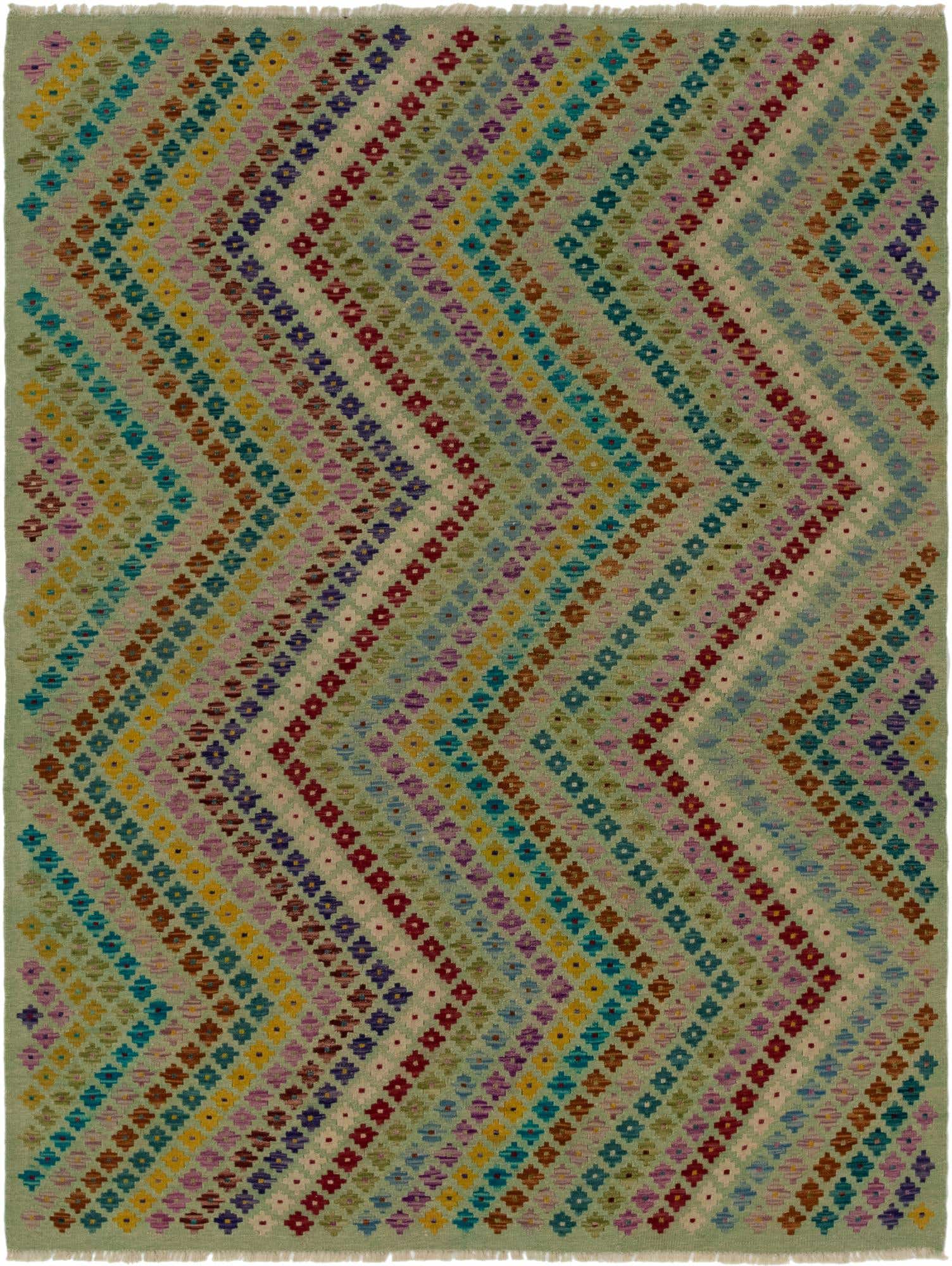 5' 10 x 7' 8 Hand Woven Kilim Modern Wool Rug