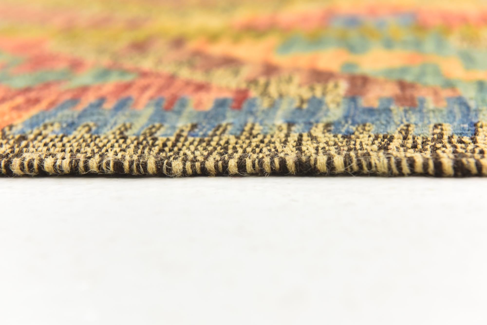 6' 7 x 8' 4 Hand Woven Kilim Modern Wool Rug