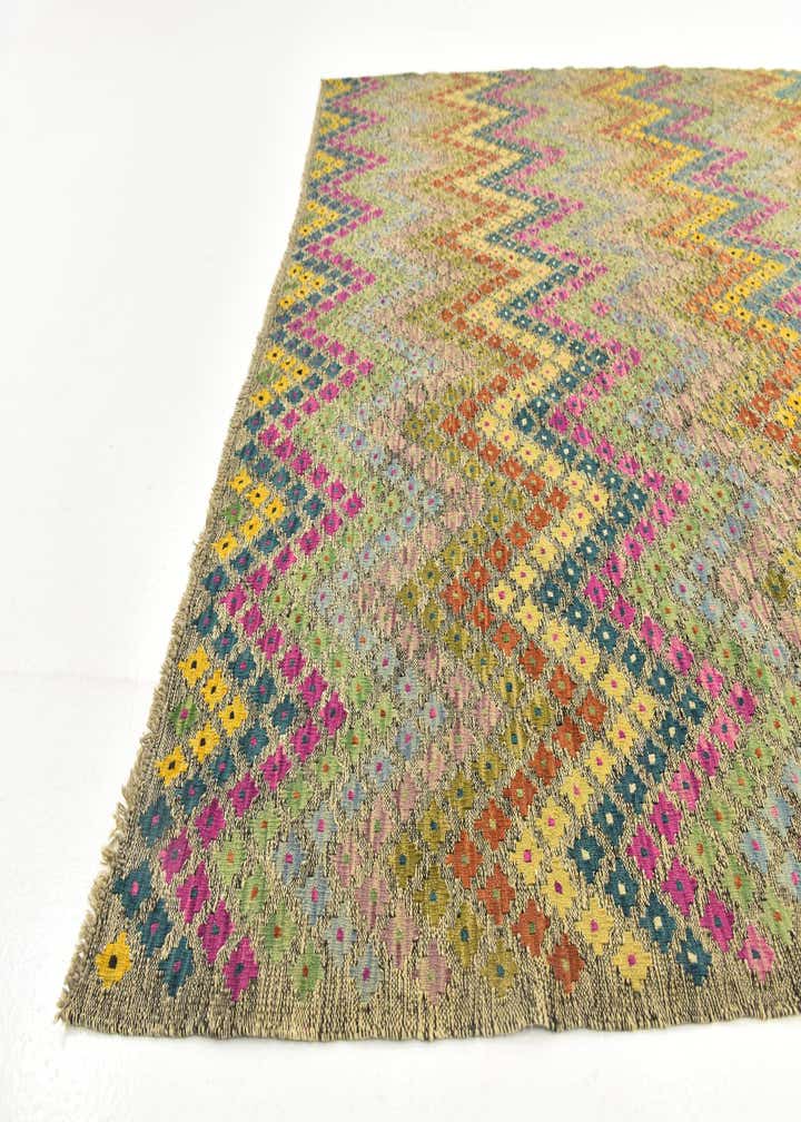 7' 3 x 9' 4 Hand Woven Kilim Modern Wool Rug