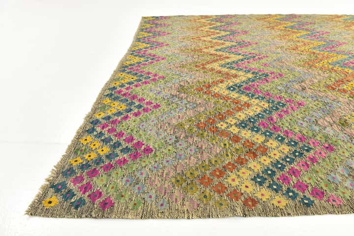 7' 3 x 9' 4 Hand Woven Kilim Modern Wool Rug