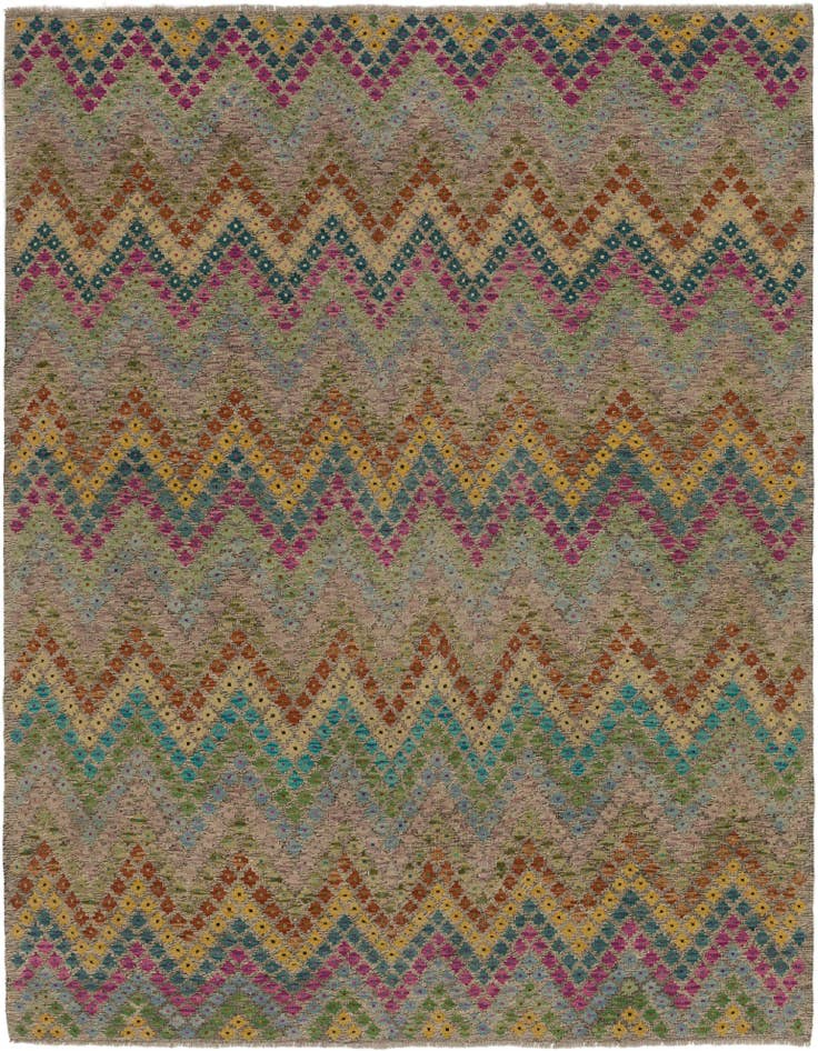 Detail image of 7' 3 x 9' 4 Hand Woven Kilim Modern Wool Rug