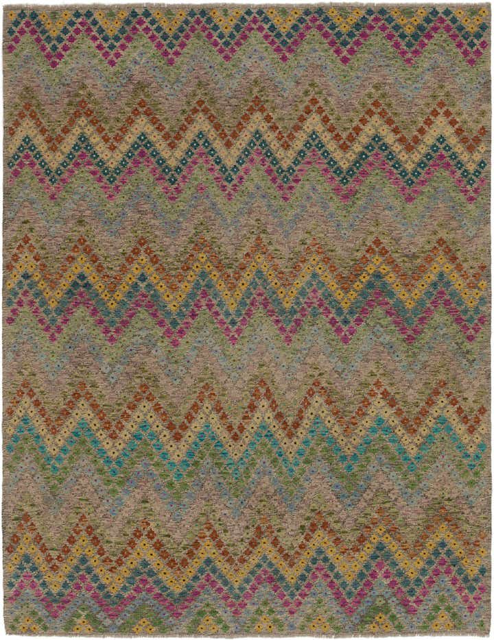 7' 3 x 9' 4 Hand Woven Kilim Modern Wool Rug