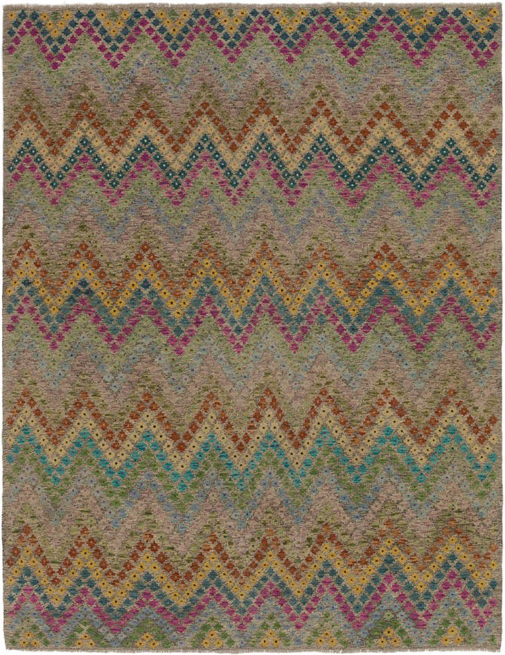 Detail image of 7' 3 x 9' 4 Hand Woven Kilim Modern Wool Rug