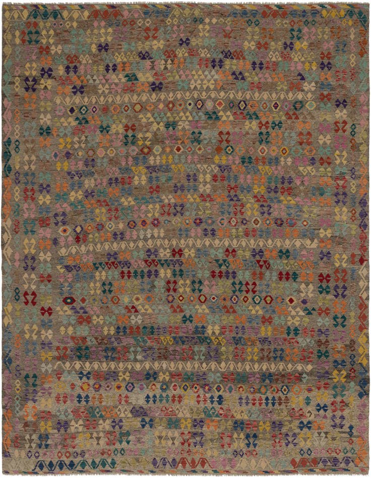 Detail image of 10' 4 x 13' 2 Hand Woven Kilim Modern Wool Rug