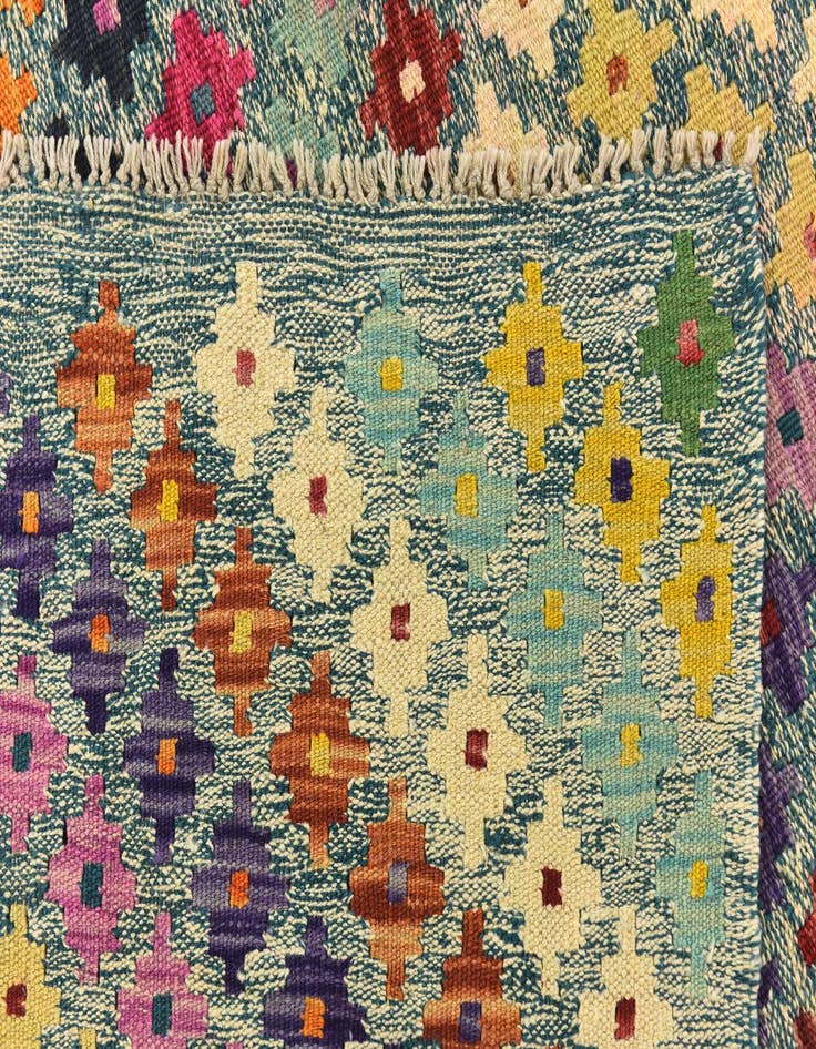 Detail image of 8' 8 x 11' 3  Hand Woven Kilim Modern Wool Rug