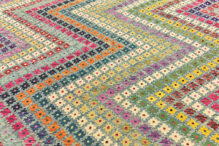 8' 8 x 11' 3 Hand Woven Kilim Modern Wool Rug