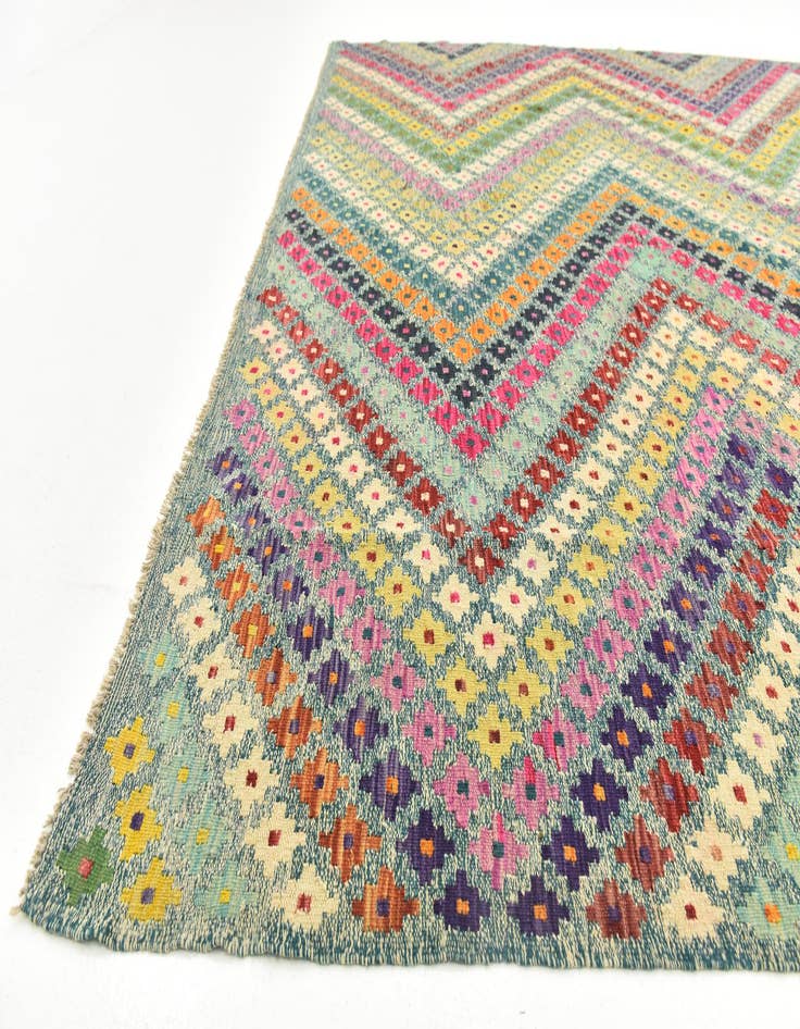 Detail image of 8' 8 x 11' 3  Hand Woven Kilim Modern Wool Rug
