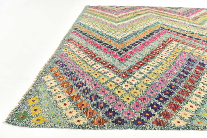 8' 8 x 11' 3 Hand Woven Kilim Modern Wool Rug