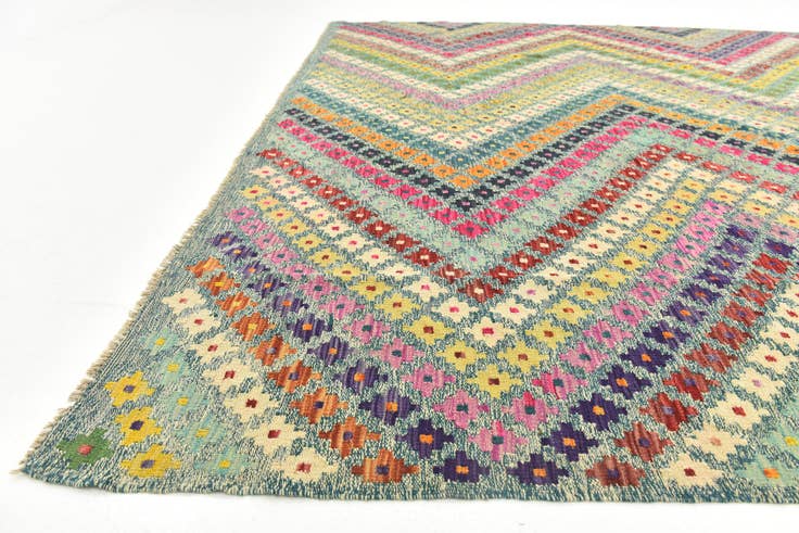 Detail image of 8' 8 x 11' 3 Hand Woven Kilim Modern Wool Rug