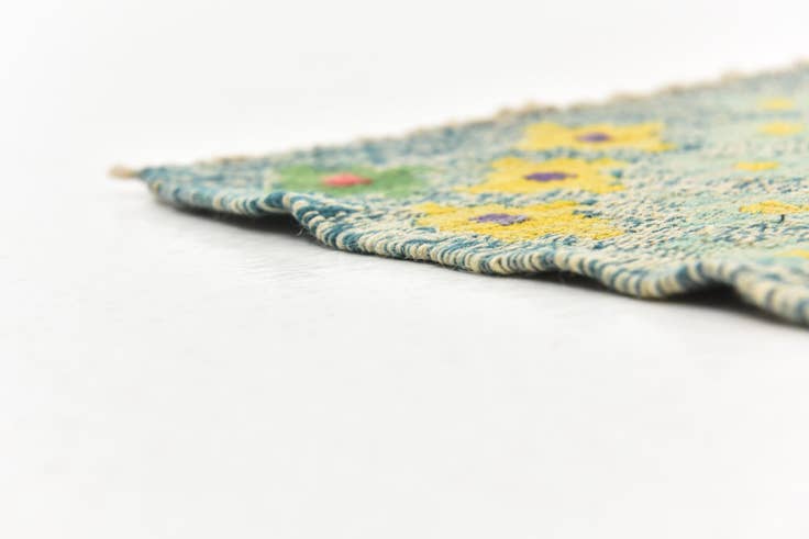Detail image of 8' 8 x 11' 3 Hand Woven Kilim Modern Wool Rug