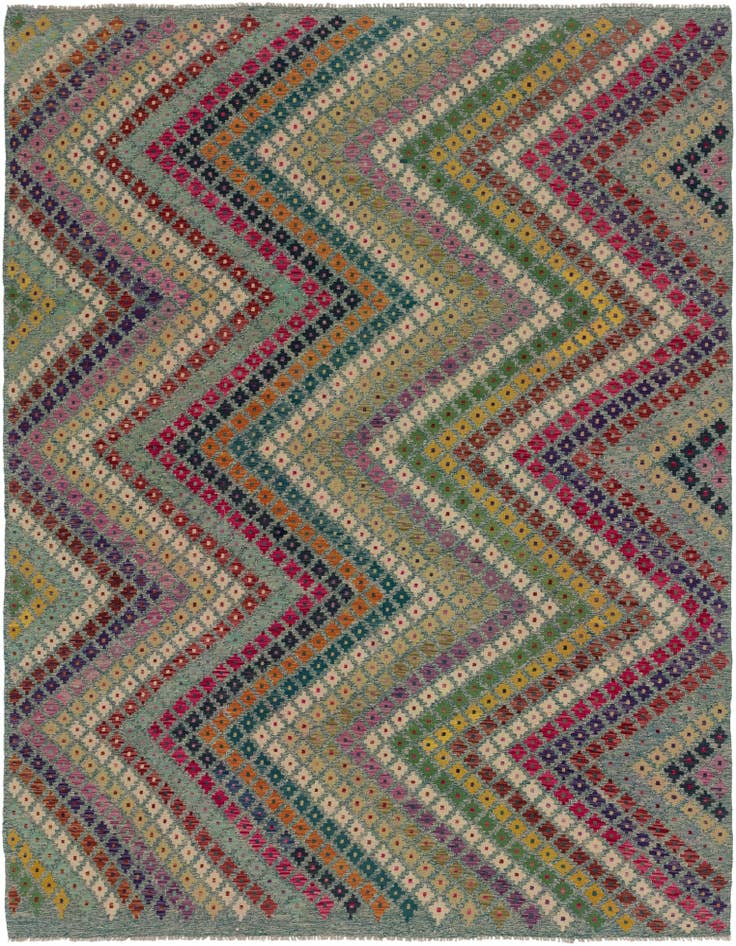 Detail image of 8' 8 x 11' 3 Hand Woven Kilim Modern Wool Rug