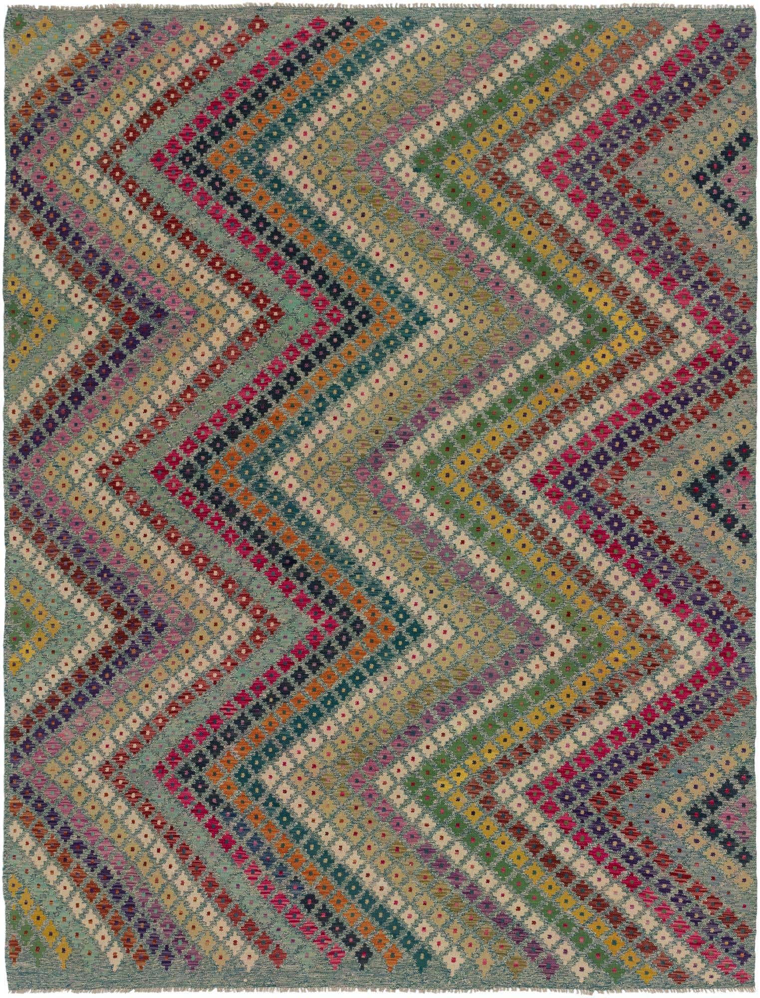 8' 8 x 11' 3 Hand Woven Kilim Modern Wool Rug