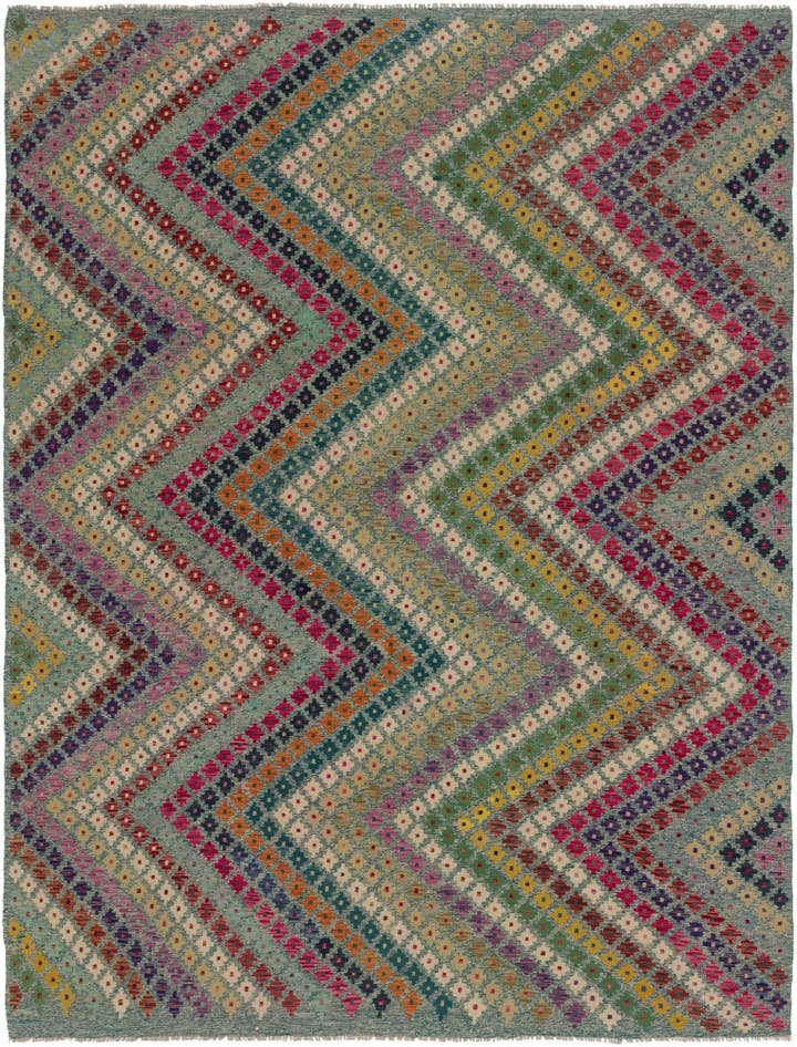 Detail image of 8' 8 x 11' 3 Hand Woven Kilim Modern Wool Rug