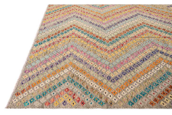 6' x 7' 5 Hand Woven Kilim Modern Wool Rug