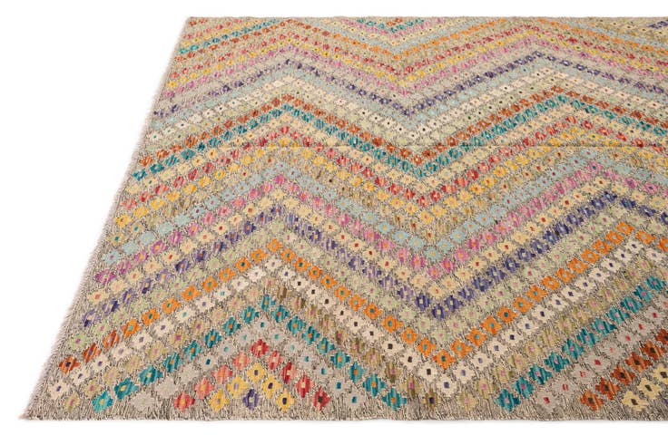 Detail image of 6' x 7' 5 Hand Woven Kilim Modern Wool Rug