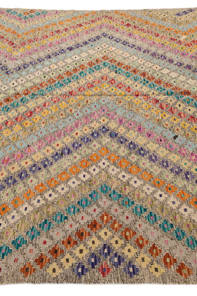 6' x 7' 5 Hand Woven Kilim Modern Wool Rug
