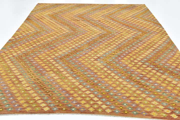 7' 10 x 11' 4 Hand Woven Kilim Modern Wool Rug