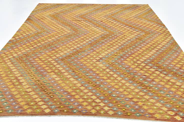 Detail image of 7' 10 x 11' 4 Hand Woven Kilim Modern Wool Rug