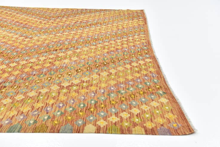 Detail image of 7' 10 x 11' 4 Hand Woven Kilim Modern Wool Rug