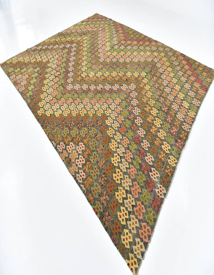 Detail image of 11' x 13'  Hand Woven Kilim Modern Wool Rug