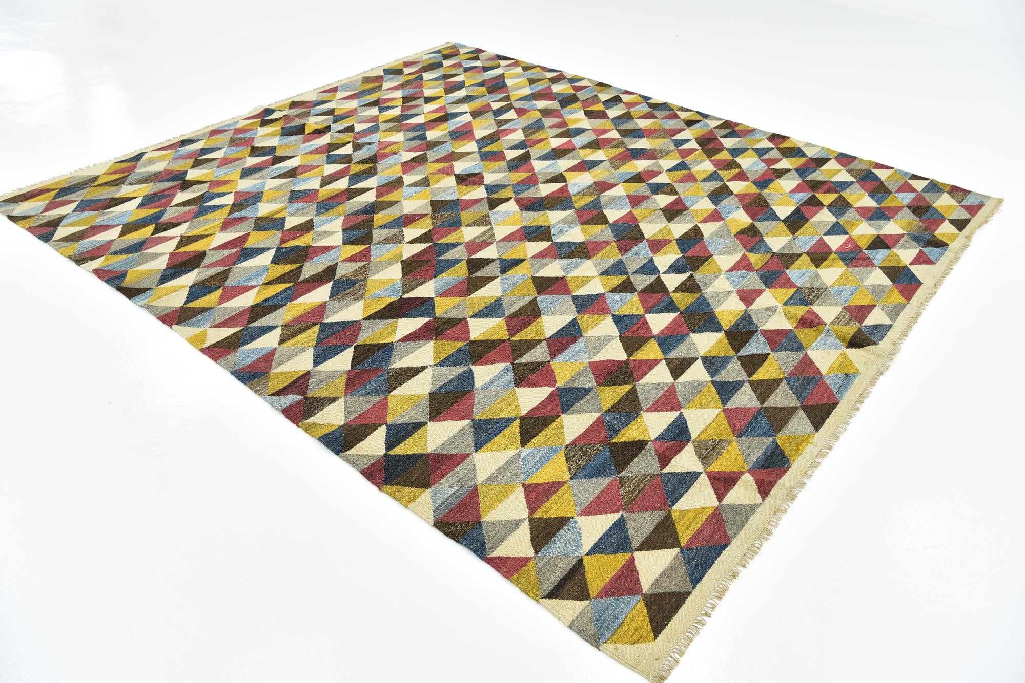 8' 5 x 9' 8 Hand Woven Kilim Modern Wool Rug