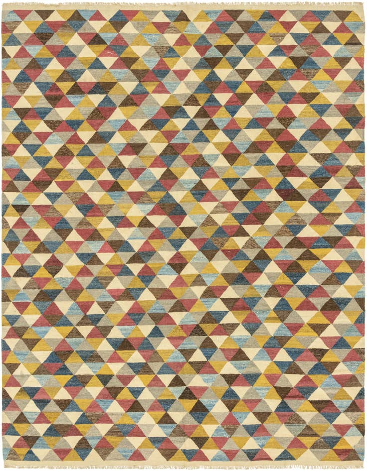 Detail image of 8' 5 x 9' 8 Hand Woven Kilim Modern Wool Rug