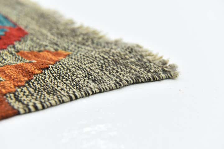 7' x 9' 7 Hand Woven Kilim Modern Wool Rug