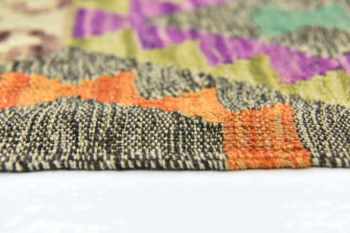 7' x 9' 7 Hand Woven Kilim Modern Wool Rug