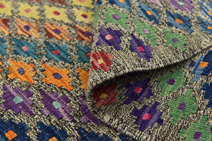 8' 8 x 11' 2 Hand Woven Kilim Modern Wool Rug