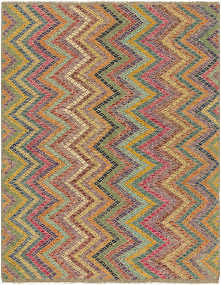 Detail image of 8' 8 x 11' 2 Hand Woven Kilim Modern Wool Rug