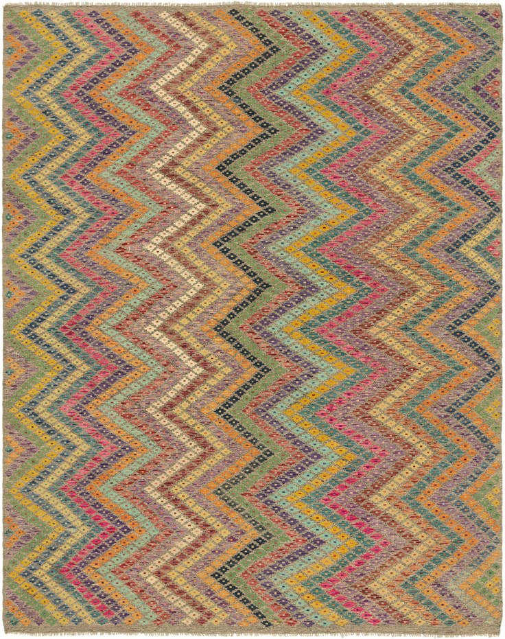 Detail image of 8' 8 x 11' 2 Hand Woven Kilim Modern Wool Rug