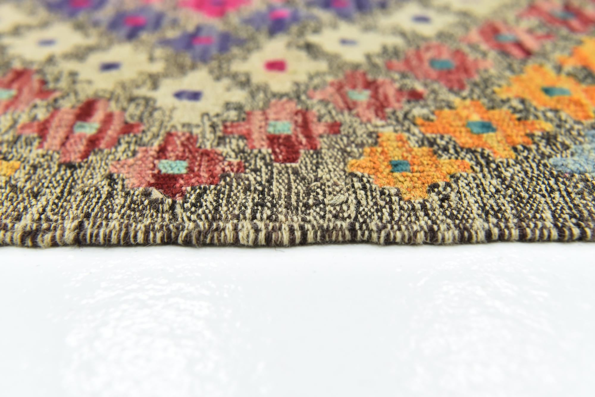 8' x 11' 2 Hand Woven Kilim Modern Wool Rug
