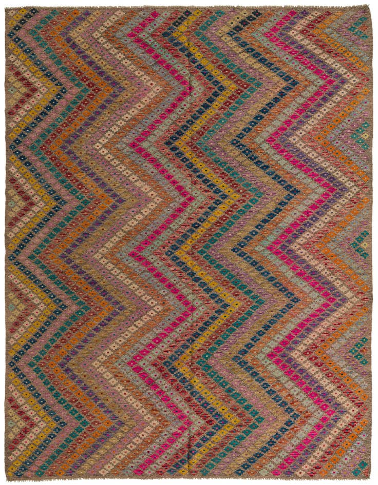 Detail image of 8' x 11' 2 Hand Woven Kilim Modern Wool Rug