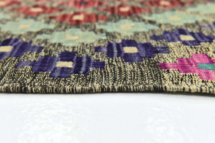 6' 9 x 9' 7 Hand Woven Kilim Modern Wool Rug
