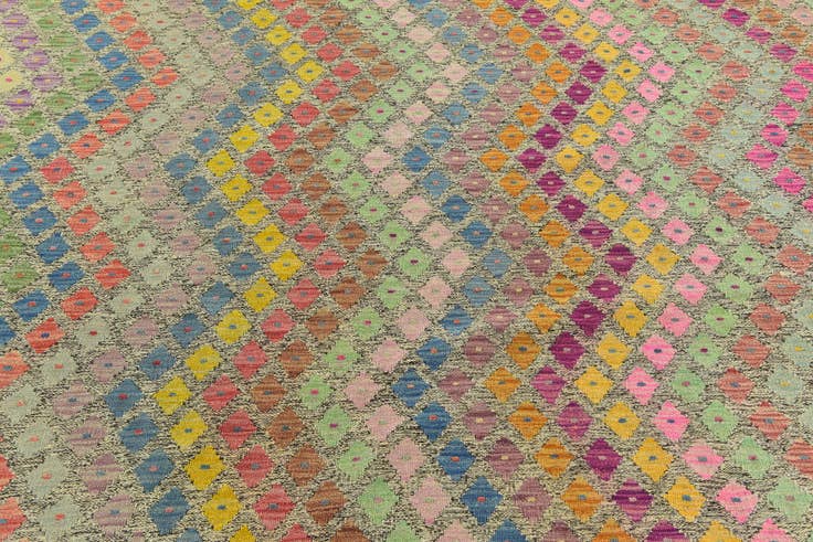 Detail image of 7' x 9' 10 Hand Woven Kilim Modern Wool Rug