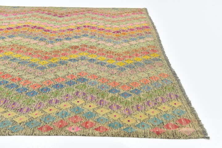 7' x 9' 10 Hand Woven Kilim Modern Wool Rug