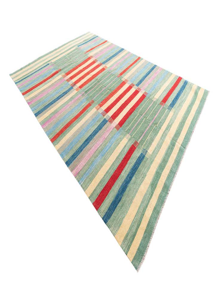 6' 9 x 9' 10 Hand Woven Kilim Modern Wool Rug