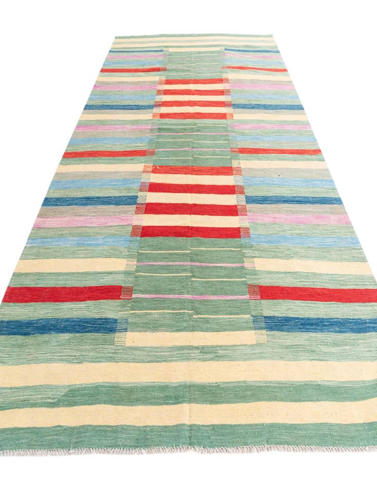 Detail image of 6' 9 x 9' 10 Hand Woven Kilim Modern Wool Rug