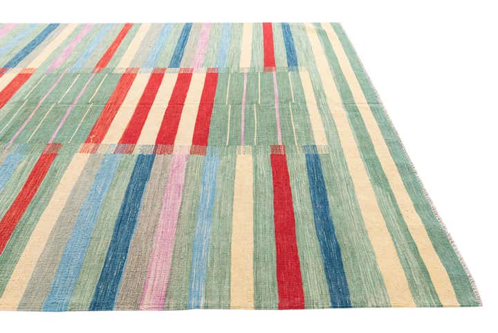 6' 9 x 9' 10 Hand Woven Kilim Modern Wool Rug