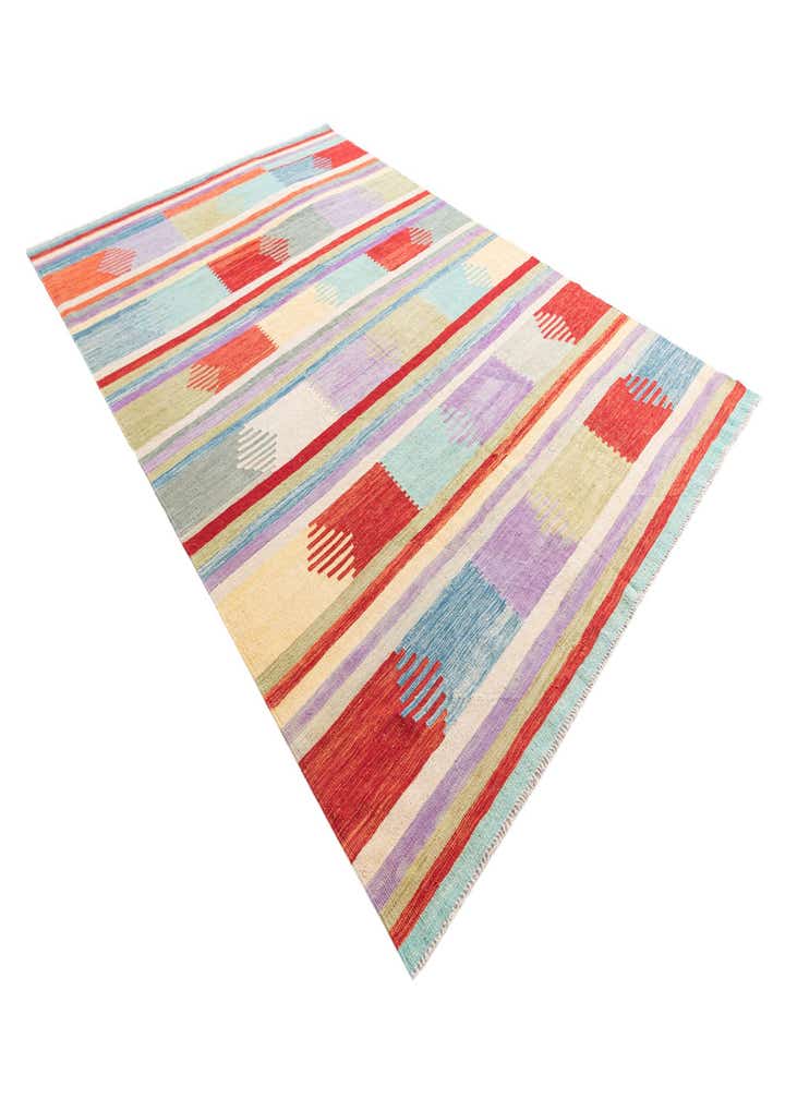 6' 8 x 10' Hand Woven Kilim Modern Wool Rug