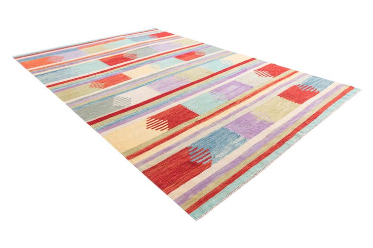 Detail image of 6' 8 x 10' Hand Woven Kilim Modern Wool Rug