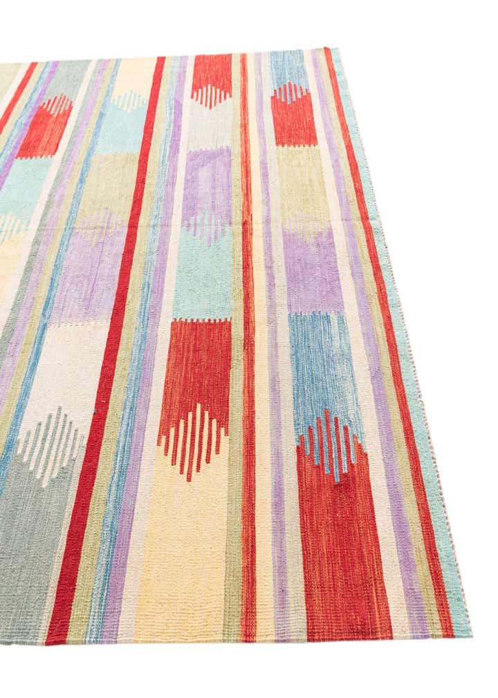 6' 8 x 10' Hand Woven Kilim Modern Wool Rug