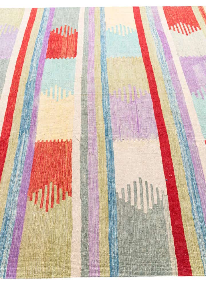 6' 8 x 10' Hand Woven Kilim Modern Wool Rug