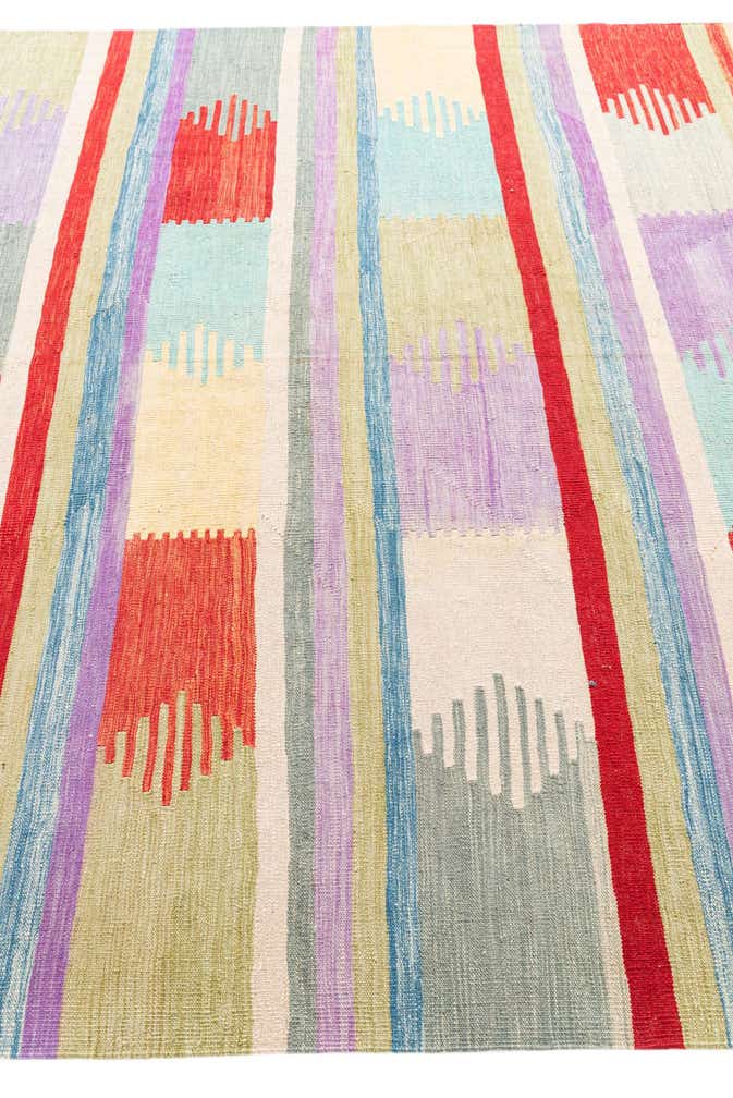 6' 8 x 10' Hand Woven Kilim Modern Wool Rug