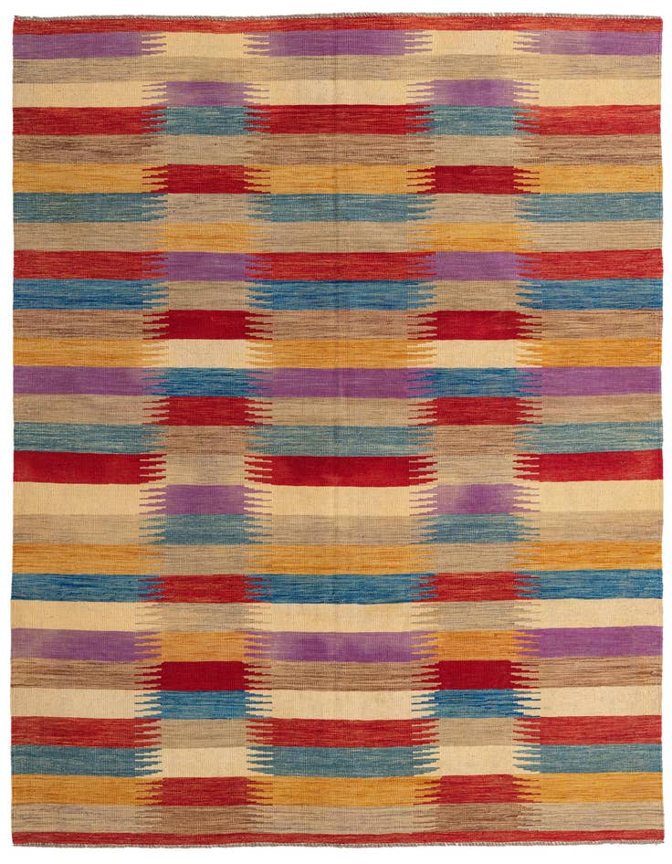 Detail image of 6' 4 x 9' 8 Hand Woven Kilim Modern Wool Rug