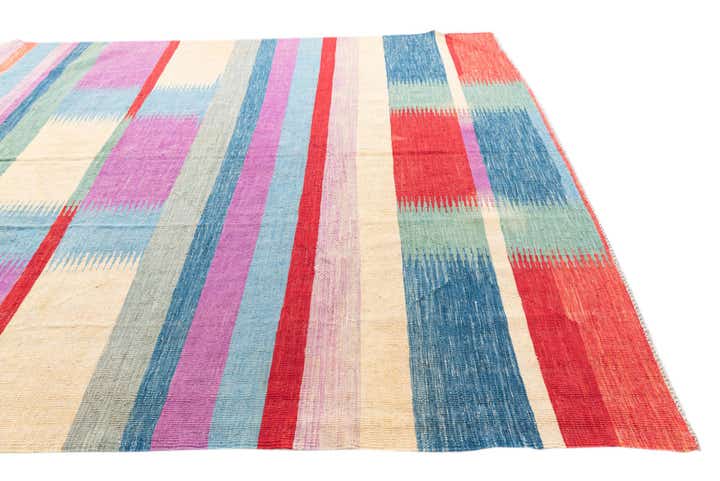6' 8 x 9' 9 Hand Woven Kilim Modern Wool Rug