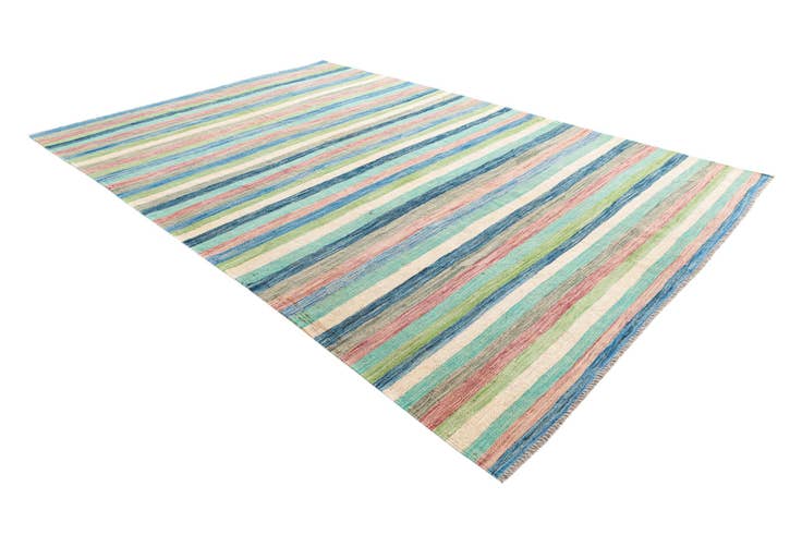 Detail image of 6' 8 x 9' 9 Hand Woven Kilim Modern Wool Rug